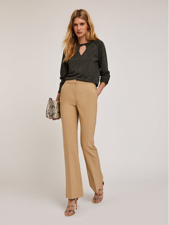 Motivi Motivi Spodnie materiałowe P259Q003883N002 Écru Flare Fit