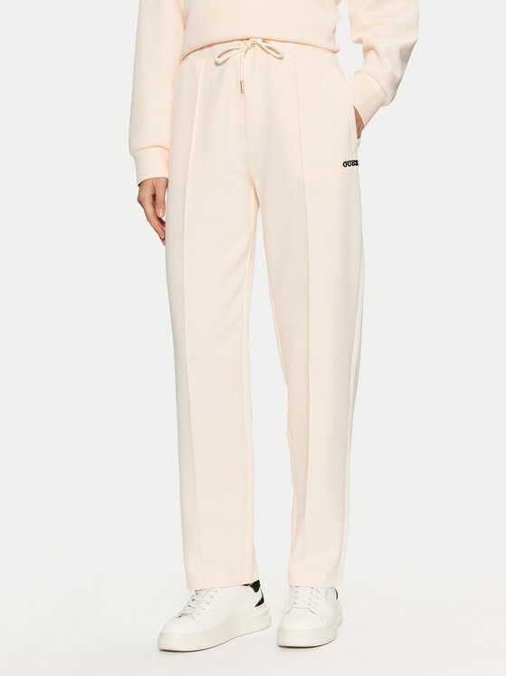 Guess Pantaloni di tessuto V5RB01 KCLD1 Écru Regular Fit, taglia : S