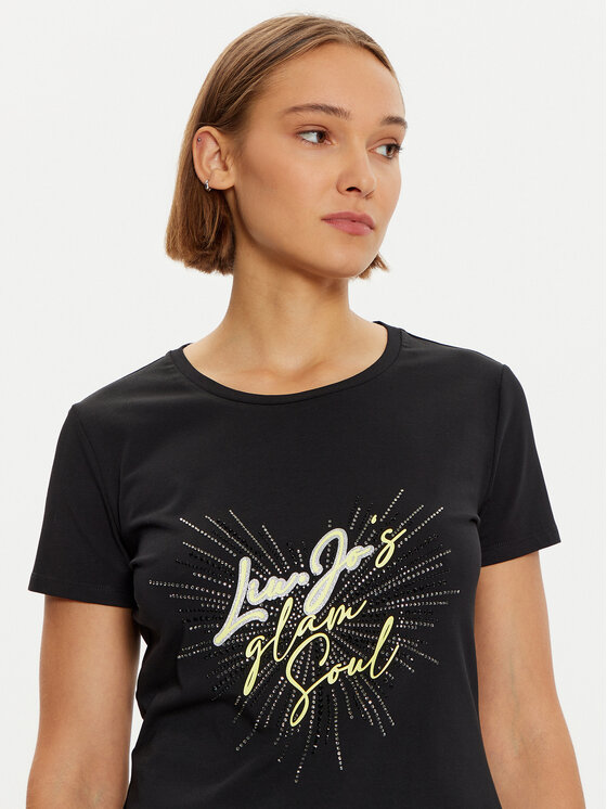 Liu Jo Sport Liu Jo Sport T-Shirt TF4312 JS088 Czarny Regular Fit