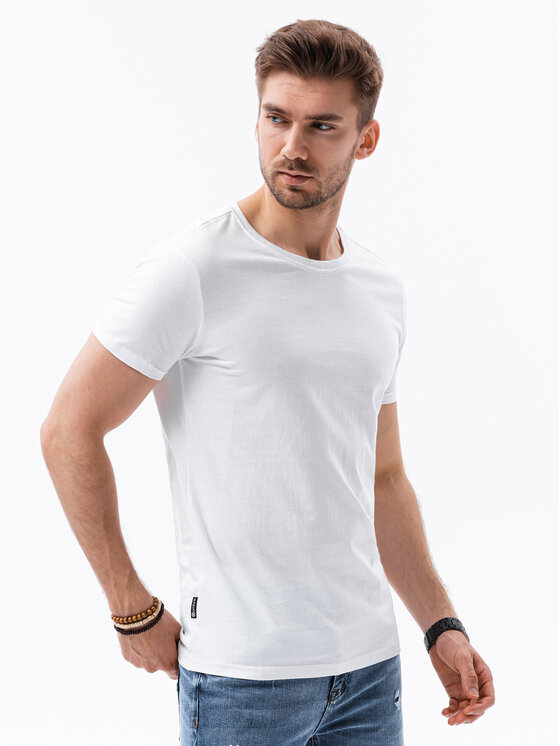 Ombre Ombre T-Shirt S1370 Biały Regular Fit