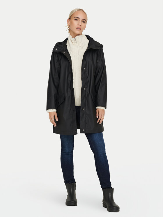 ONLY ONLY Geacă de ploaie Elisa 15261734 Negru Regular Fit