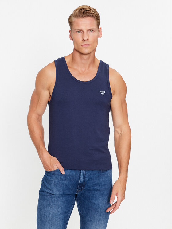 Guess Tank Top U97M02 K6YW1 Tamnoplava Regular Fit