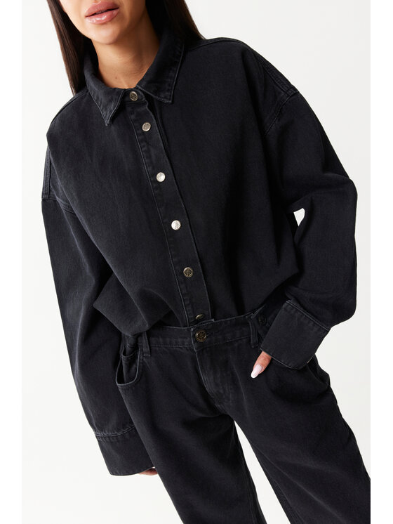 Magda Matyja Magda Matyja Koszula jeansowa BROOKLYN SHIRT Czarny Loose Fit