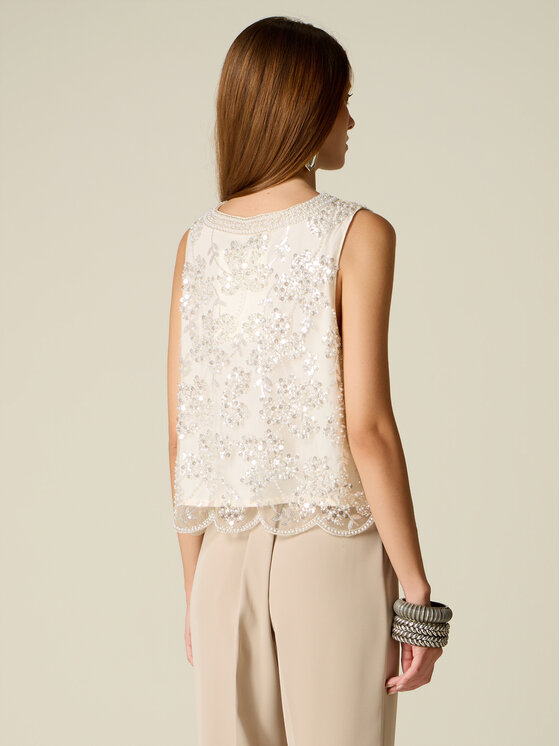 Oltre Oltre Top G0A7J005023N021 Bianco Regular Fit