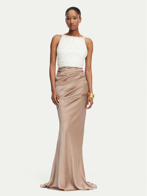 Elisabetta Franchi Elisabetta Franchi Abendkleid AB-R17-62E2-V800 Hellbraun Slim Fit