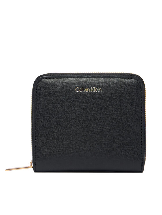 Calvin Klein Portofel Foil Logo Medium Zip Around LV04F1120G Negru