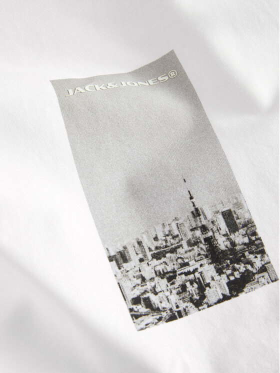 Jack & Jones Jack & Jones T-Shirt Pacer Photo 12273775 Bílá Relaxed Fit