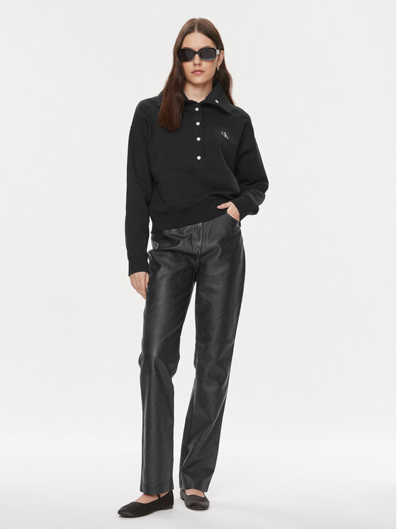 Calvin Klein Jeans Calvin Klein Jeans Majica dugih rukava J20J222550 Crna Regular Fit