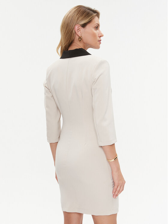 Rinascimento Rinascimento Sukienka codzienna CFC0019257002 Beżowy Slim Fit