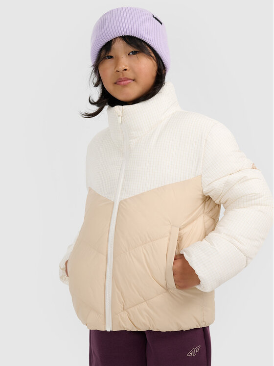 4F 4F Kurtka puchowa OUTERWEAR Kremowy Regular Fit