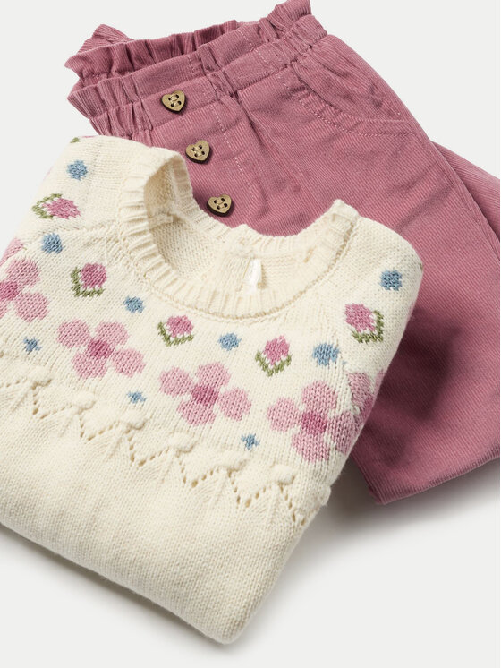 Mayoral Mayoral Completo pullover e pantaloni di tessuto 2519 Rosa Regular Fit