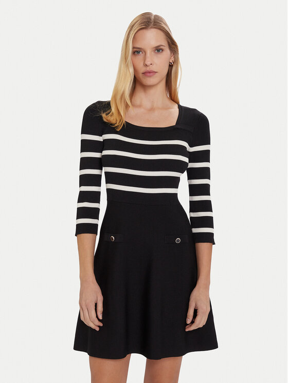 Morgan Morgan Rochie tricotată 252-RMPIA Negru Regular Fit