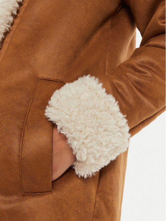 Fracomina Fracomina Cappotto in shearling FR24WC4005O44601 Marrone Regular Fit