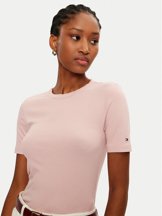 Tommy Hilfiger Tommy Hilfiger Póló WW0WW43918 Rózsaszín Slim Fit