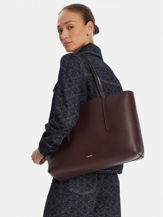 Calvin Klein Calvin Klein Ročna torba Foil Logo Tote W/Pouch LV04F3274G Bordo rdeča