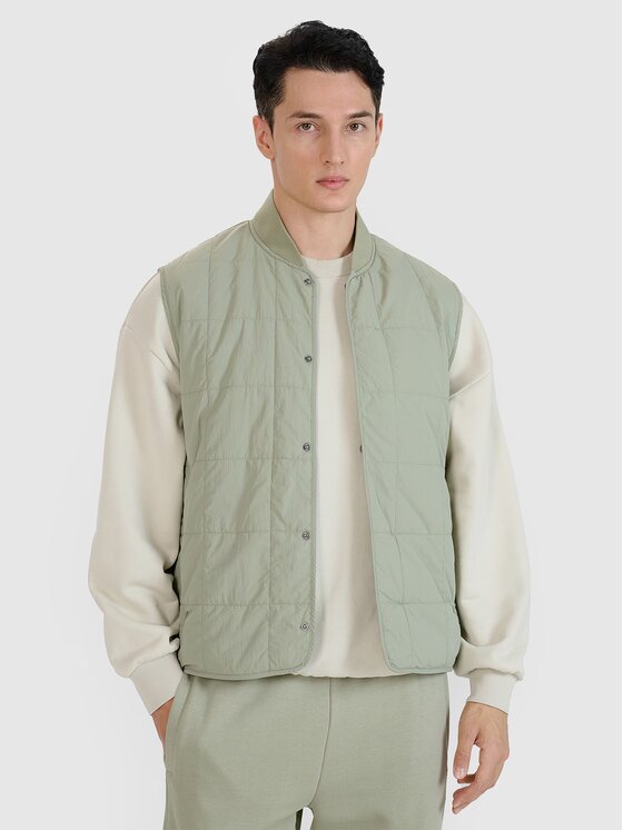 4F 4F Gilet 4FWSS25TVJAM210-44S Verde Regular Fit