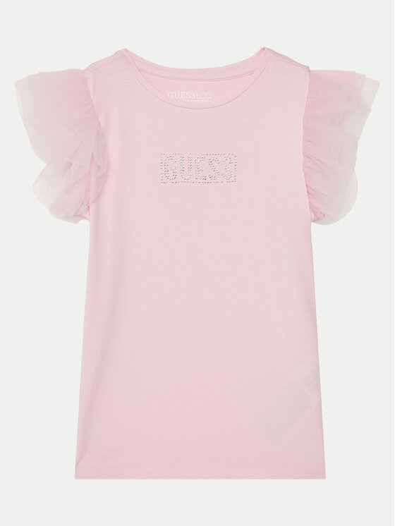 Guess Guess Тишърт J5RI17 K6YW4 Розов Regular Fit