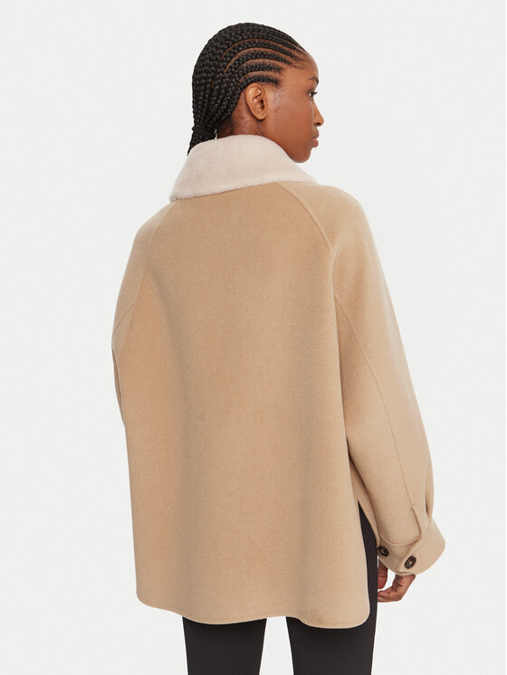 Marella Marella Cappotto di lana Gettone 2523086011 Beige Loose Fit