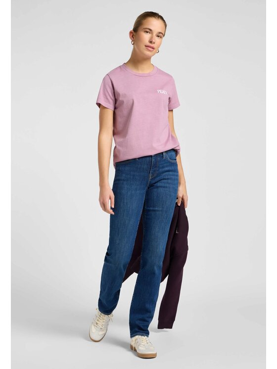 Lee Lee T-Shirt SMALL GRAPHIC TEE Różowy Regular Fit