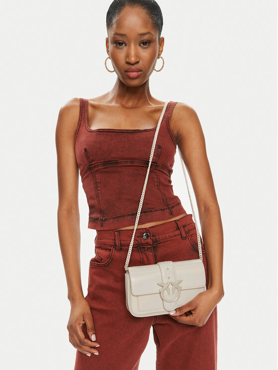 PINKO PINKO Ročna torba Love One Pocket C. PE 24 PLTT 100061 A124 Écru