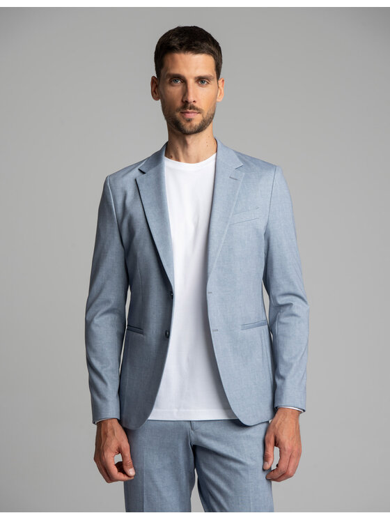 Borgio Borgio Marynarka Esine Niebieski Slim Fit