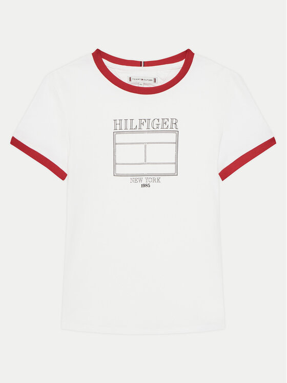 Tommy Hilfiger T-Shirt KG0KG08528 D Biały Regular Fit