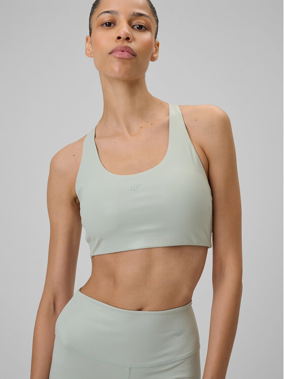 4F 4F Biustonosz sportowy YOGA Turkusowy