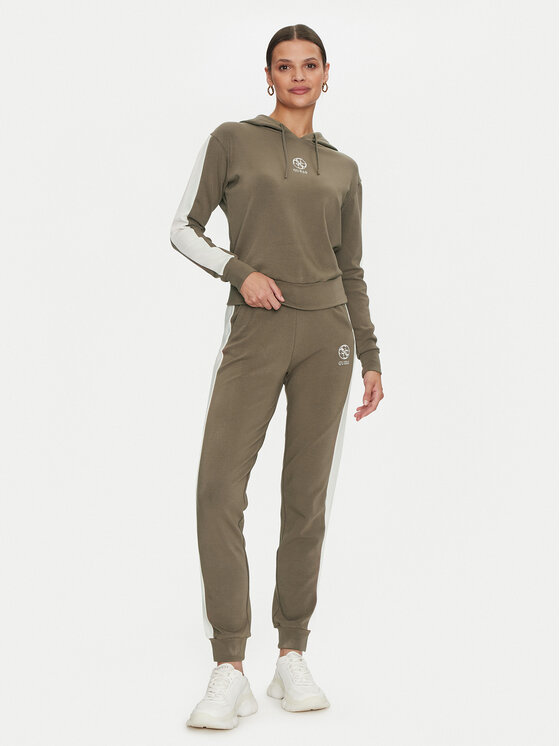 Guess Guess Spodnji del trenirke Elea V4YB02 KCDN0 Rjava Regular Fit