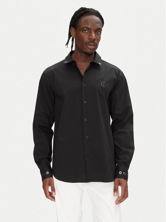 Just Cavalli Just Cavalli Košeľa 78OAL2A0 Čierna Relaxed Fit