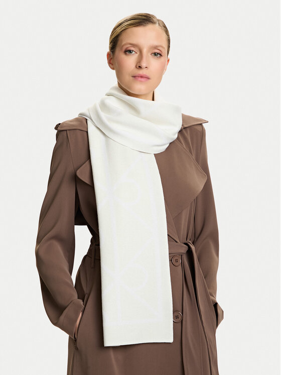 Calvin Klein Calvin Klein Κασκόλ Emblem Aop Jcq Fine Rib Scarf LV04D8051G Λευκό