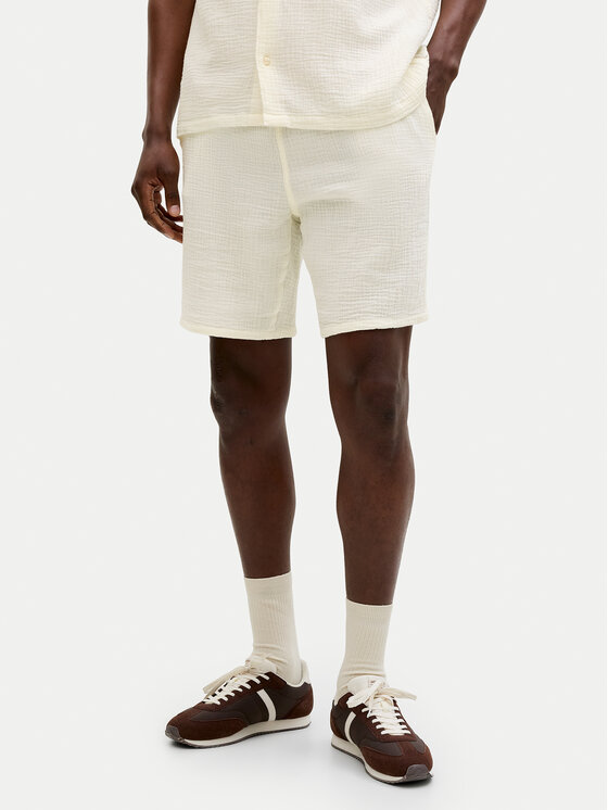 Jack & Jones Jack & Jones Pantalon scurți din material Jaiden 12274758 Alb Relaxed Fit