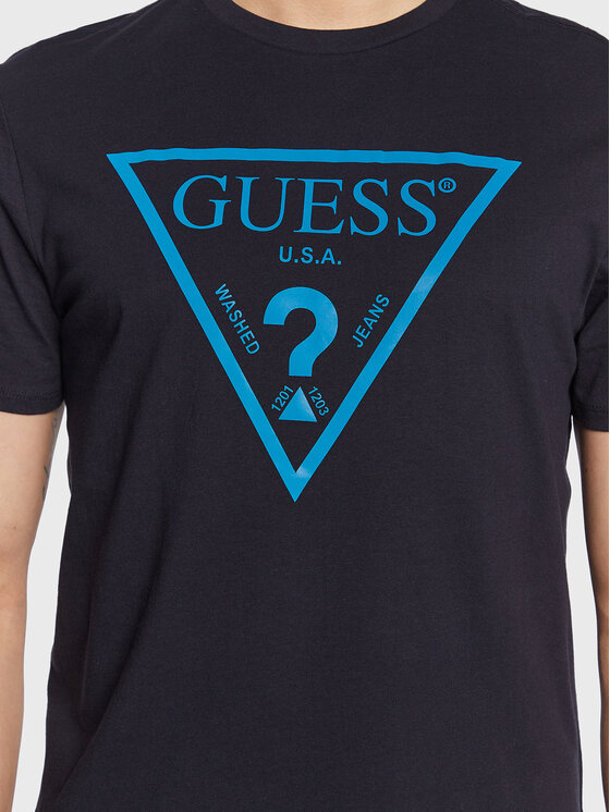 Guess Guess T-Shirt Reflective Logo M3GI44 K9RM1 Σκούρο μπλε Slim Fit