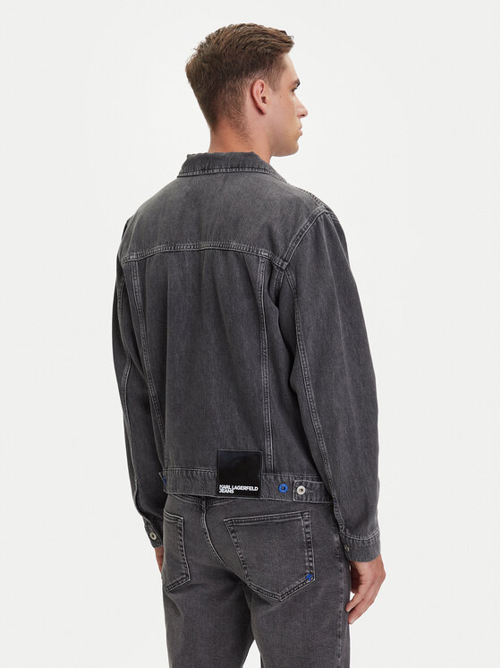 Karl Lagerfeld Jeans Karl Lagerfeld Jeans Jeansová bunda A3M14062 Šedá Regular Fit