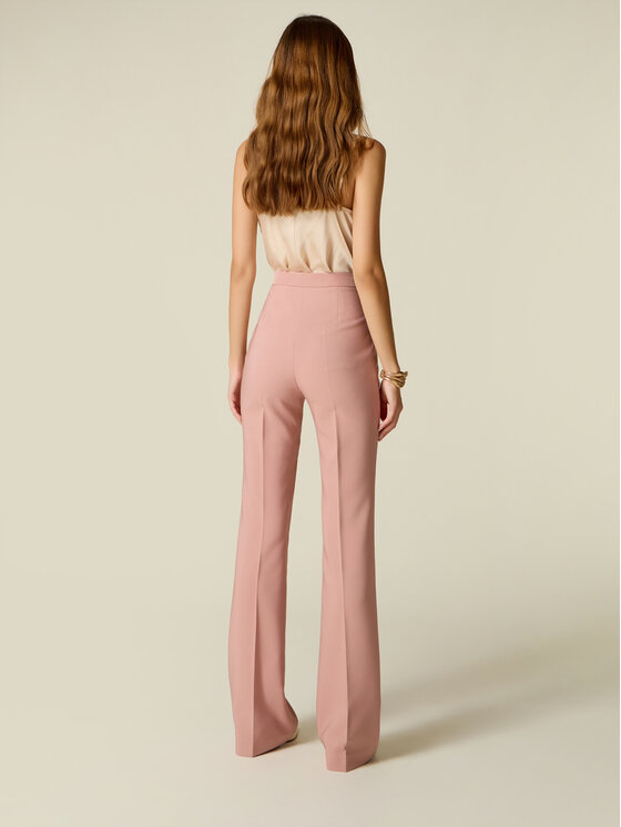 Oltre Oltre Pantaloni di tessuto P04DR009409N0A6 Rosa Flare Fit