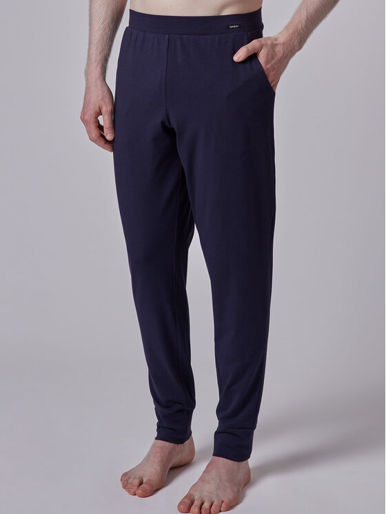 Skiny Skiny Bavlnené nohavice 80513 Tmavomodrá Regular Fit
