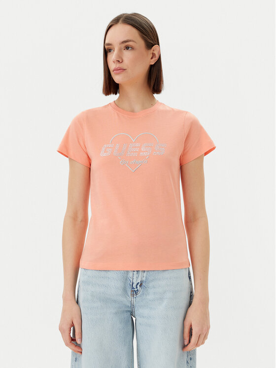 Guess Guess T-Shirt V5GI10 K9RM1 Oranžová Regular Fit