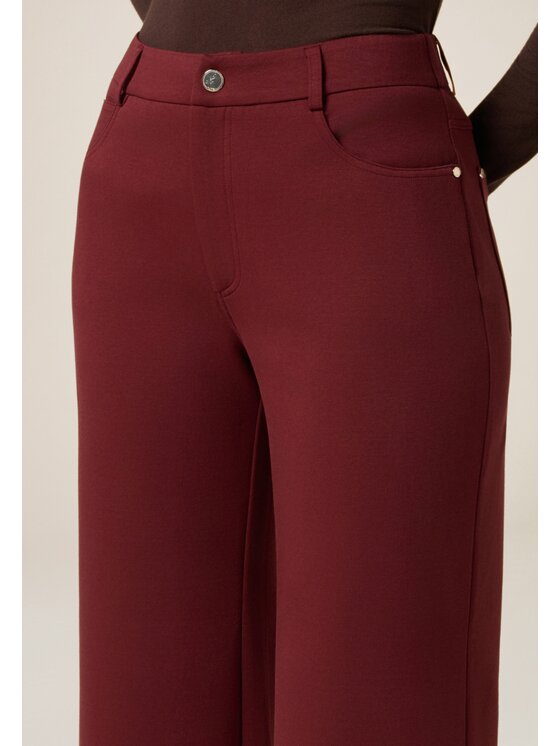 Oltre Oltre Pantaloni di tessuto P829J002386N036 Bordeaux Baggy Fit