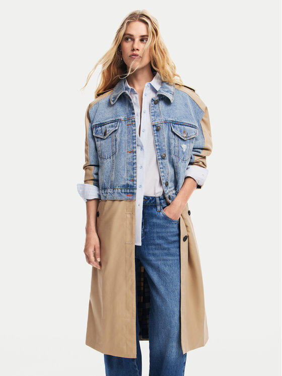 Desigual Trenčkot Riga 24WWEWBU Béžová Regular Fit