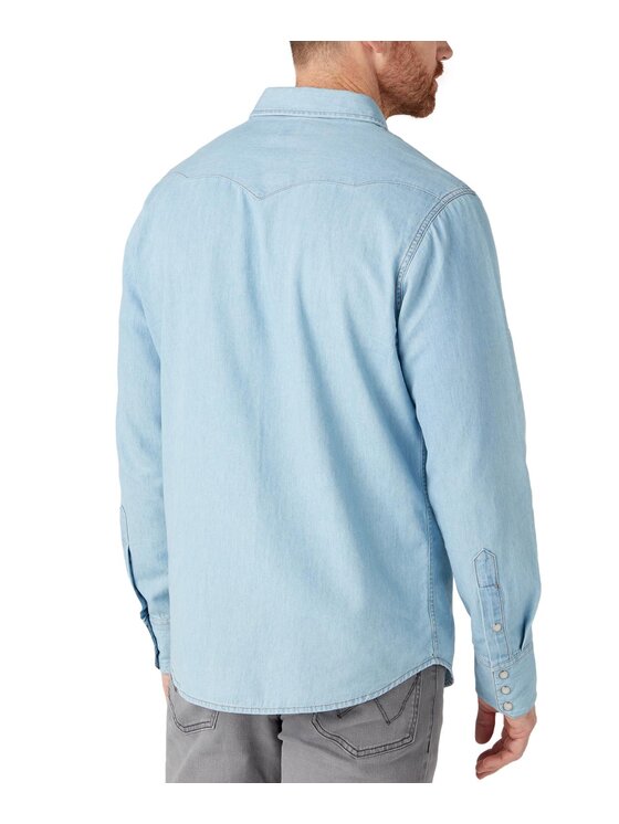 Wrangler Wrangler Koszula W5MSC3X4E_4XL Niebieski Regular Fit
