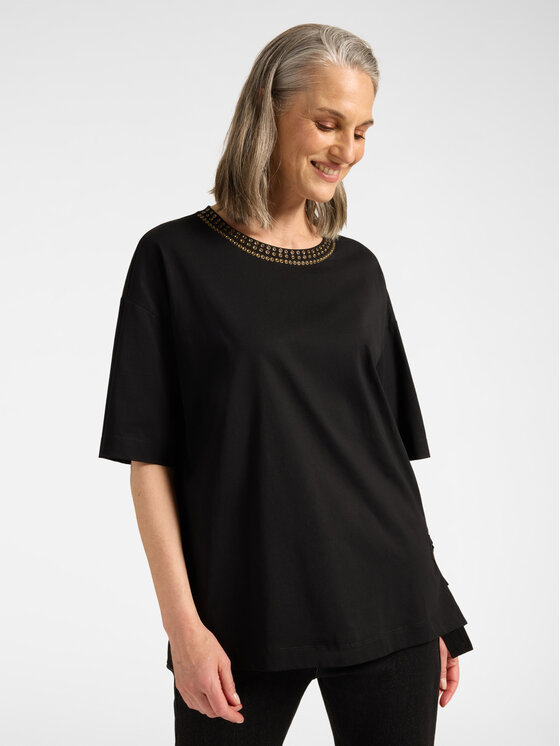 Elena Mirò Elena Mirò T-Shirt G040Z000689N033 Czarny Over Fit