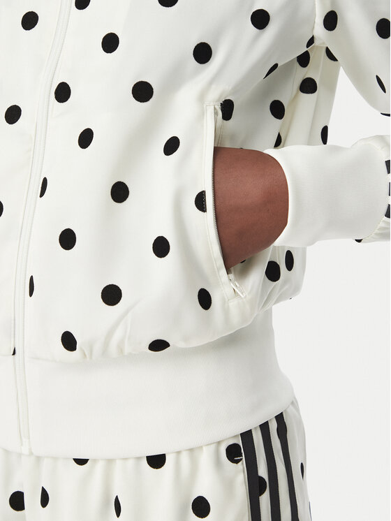 adidas adidas Суитшърт Satin Polka Dots Tt Track Top KV1165 Кремав Regular Fit