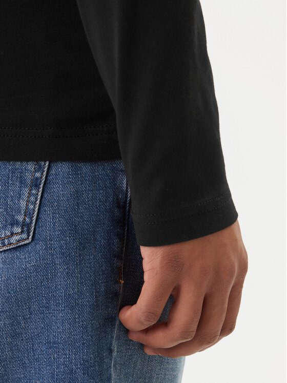 Tommy Hilfiger Tommy Hilfiger Тениска с дълъг ръкав Stretch Tee MW0MW10804 Черен Slim Fit