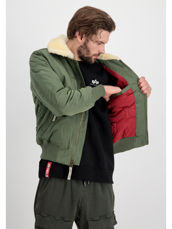 Alpha Industries Alpha Industries Kurtka bomber Injector III Bomber Jacket Zielony Slim Fit