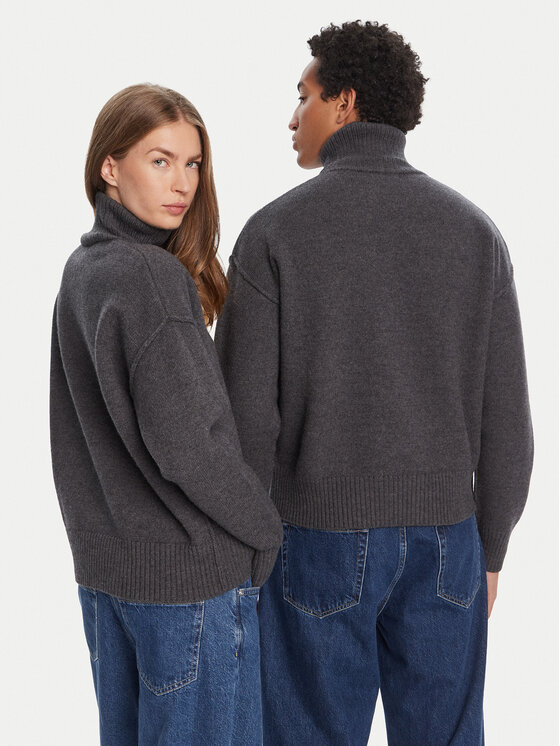 AMI PARIS AMI PARIS Sweater BFUKS006.018 Szürke Regular Fit