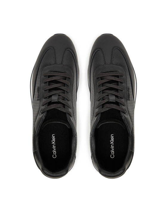 Calvin Klein Calvin Klein Sneakersy Low Prof Runn Laceup Perf Lth HM0HM01871 Czarny