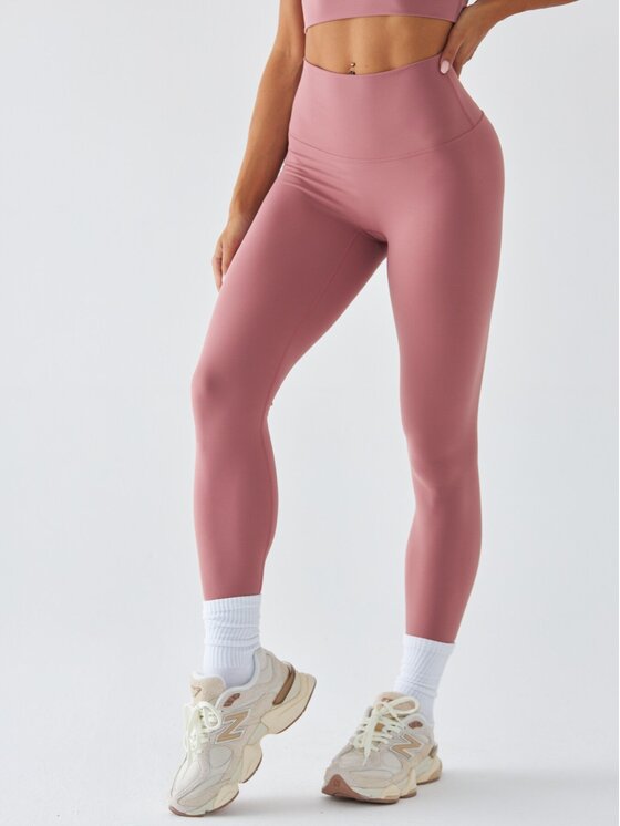 BeShaped BeShaped Legginsy Sportowe - Morning Dew Różowy Shaping Fit