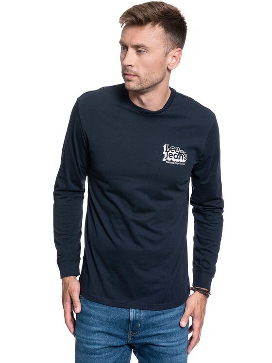 Lee Lee T-shirt LS 70SLOGO TEE Blu Regular Fit