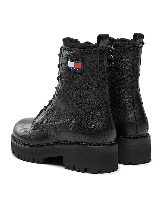 Tommy Jeans Tommy Jeans Μποτάκια Tjw Urban Boot Tumbled Ltr Wl EN0EN02317 Μαύρο