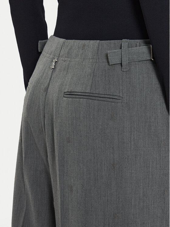 TWINSET TWINSET Palazzo hlače 242AM2043 Siva Wide Leg