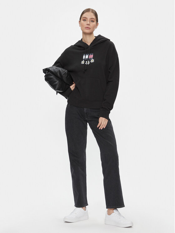 Tommy Jeans Tommy Jeans Μπλούζα Tjw Bxy Daisy Flag Hoodie DW0DW17708 Μαύρο Regular Fit